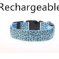 LED Dog Collar Safety Adjustable Nylon Leopard Pet Collar