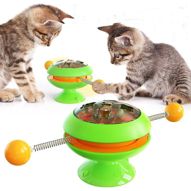 Rotatable Cat Toys Supplies With Catnip Interactive Training Toys