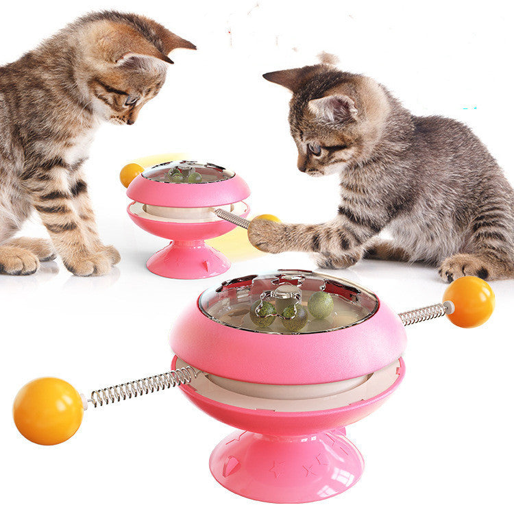 Rotatable Cat Toys Supplies With Catnip Interactive Training Toys