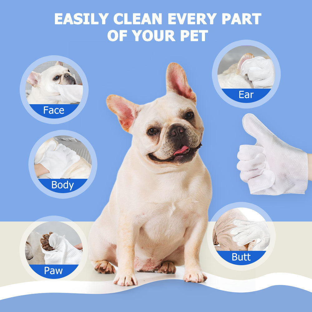 Cleaning Wipes Gloves For Dog And Cat,Pet Bathing Wipes Cleaning & Deodorizing,Dog