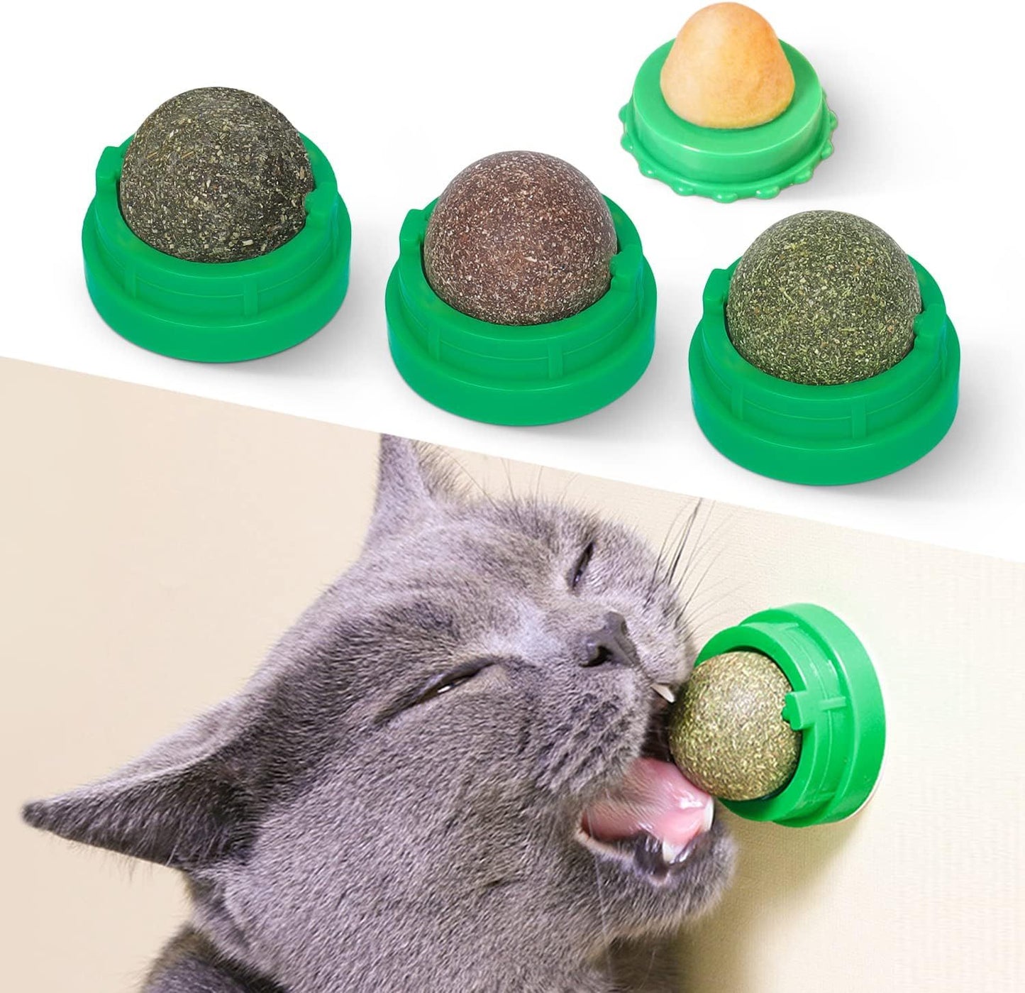 Potaroma Catnip Toys Balls 4 Pcs Extra Cat Energy Ball