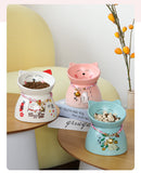 Tall Cat Food Bowl Anti-overturning Rice Bowl Water Cat Supplies