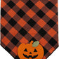 Halloween Dog Plaid Bandana With Pumpkin Appliques,Pet Dog Puppy Holiday Scarf