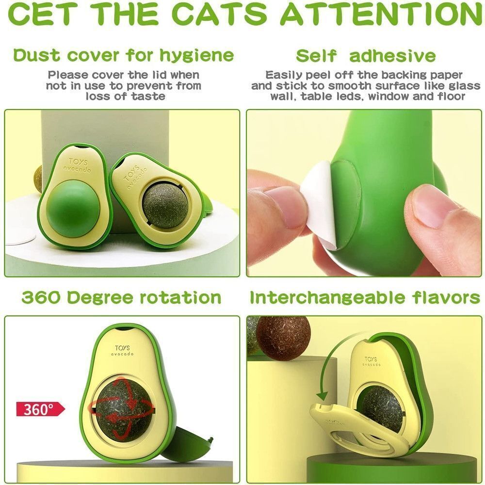 Cute Avocado Catnip Toys Cat Teeth Cleaning Toy Cat Supplies Catnip Mini Cat Treat Toys