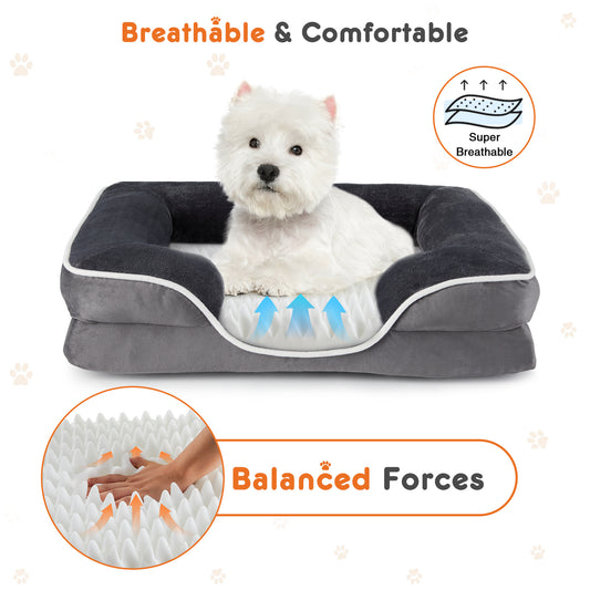 Memory Foam Pet Bed For Small Dogs & Cats With Washable