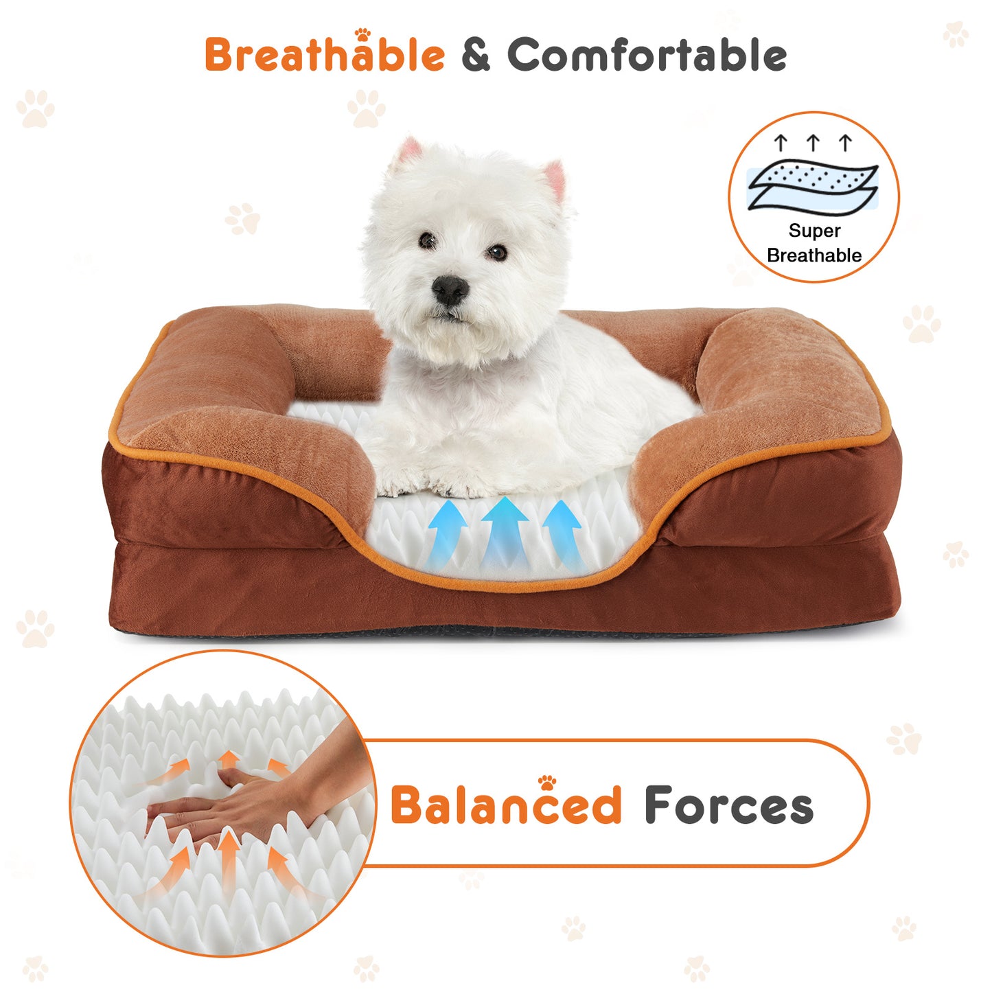 Memory Foam Pet Bed For Small Dogs & Cats With Washable