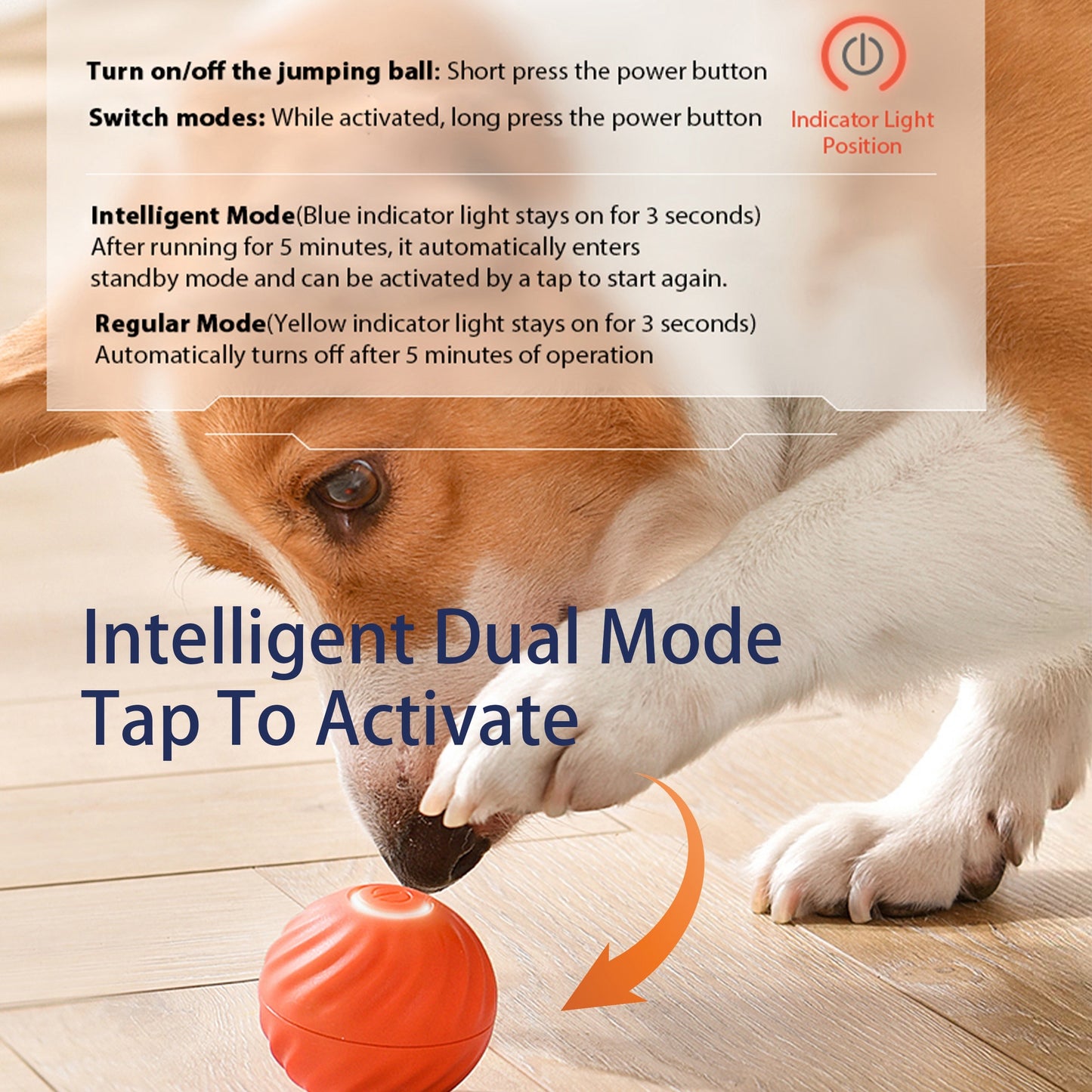 Interactive Bouncing Ball For Dogs,Automatic Smart Toy, Self-moving Rotating Stimulating Pet Entertainment