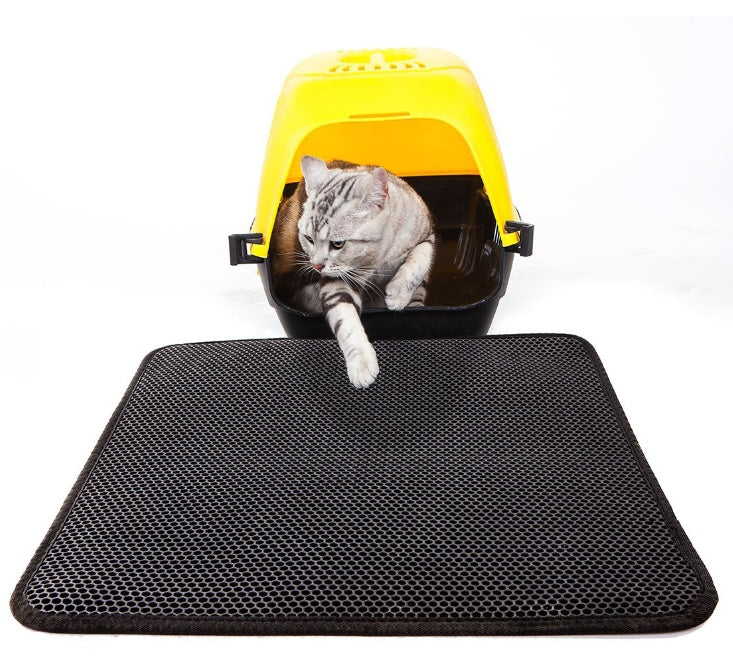 Waterproof Pet Cat Litter Mat EVA Double Layer Cat Litter Trapping Pet