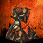 Halloween Small Dog Clothes Pet Dress Pumpkin Print Dress Chihuahua Yorkie Mesh Dress Pet Party Clothing Cat Dog Costume