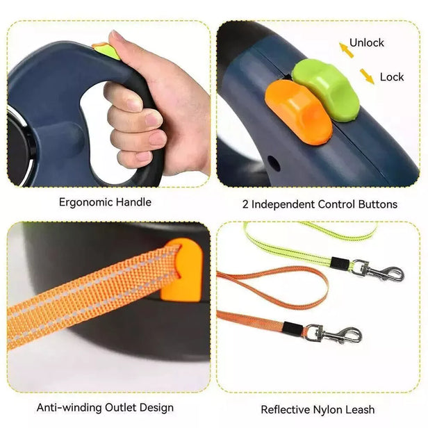 TwinDog 360° Retractable Leash