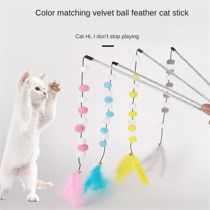 Funny Kitten Cat Teaser Interactive Toy Rod