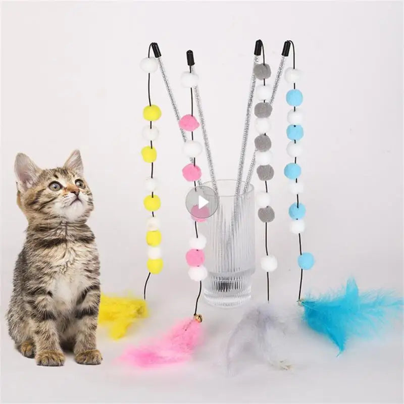 Funny Kitten Cat Teaser Interactive Toy Rod