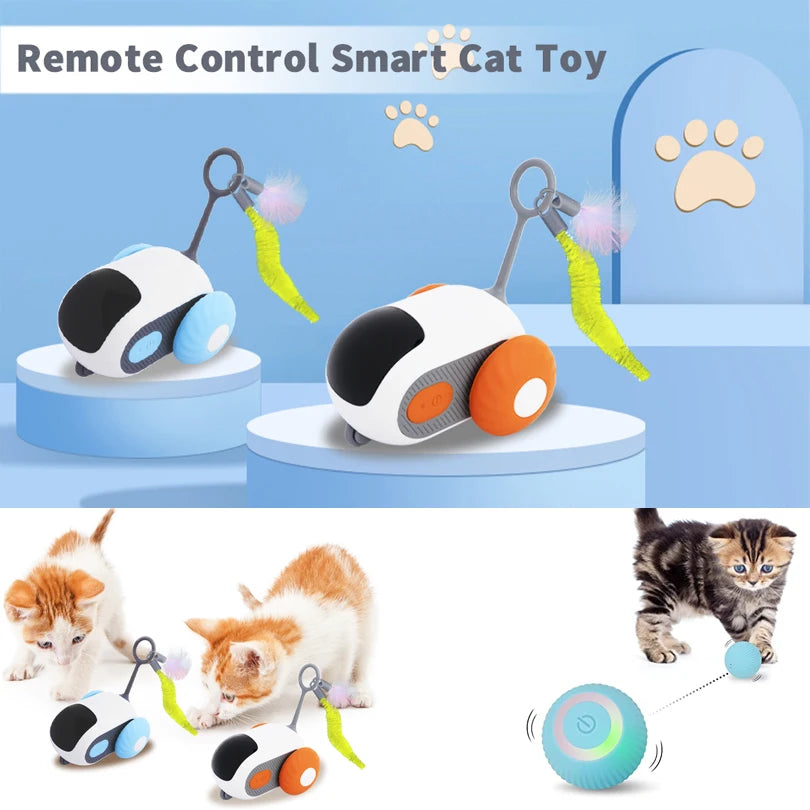 Cat Smart Interactive Car Toy Automatic Moving Remote Mouse Indoor Kitty Ball Toys