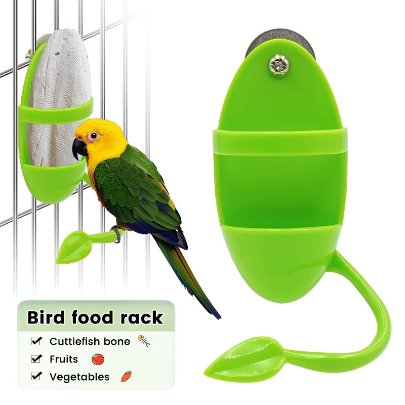 Parrot Food Feeder Bird Perching Frame Fun Bird Cage Feeder Parrot Feeding Toy