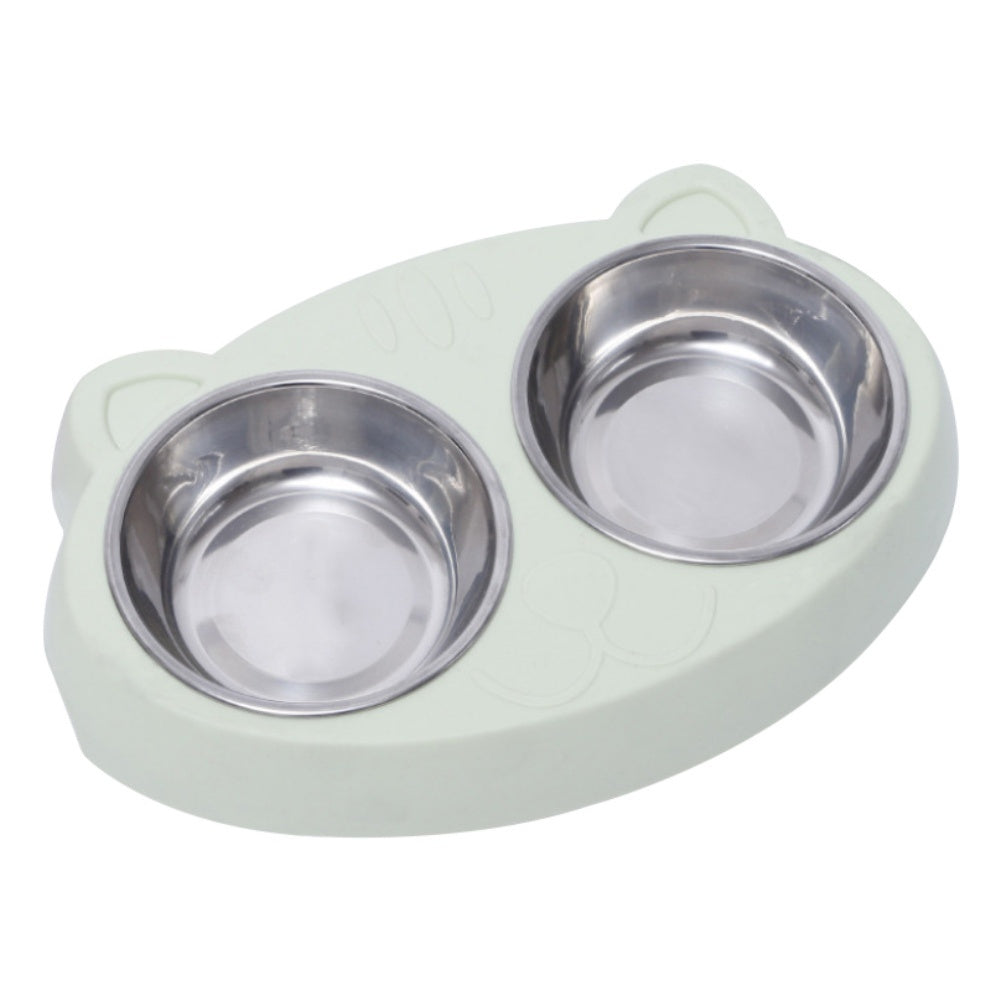 Pet Double Bowls, Stainless Steel Pet Food Bowl Water Bowl