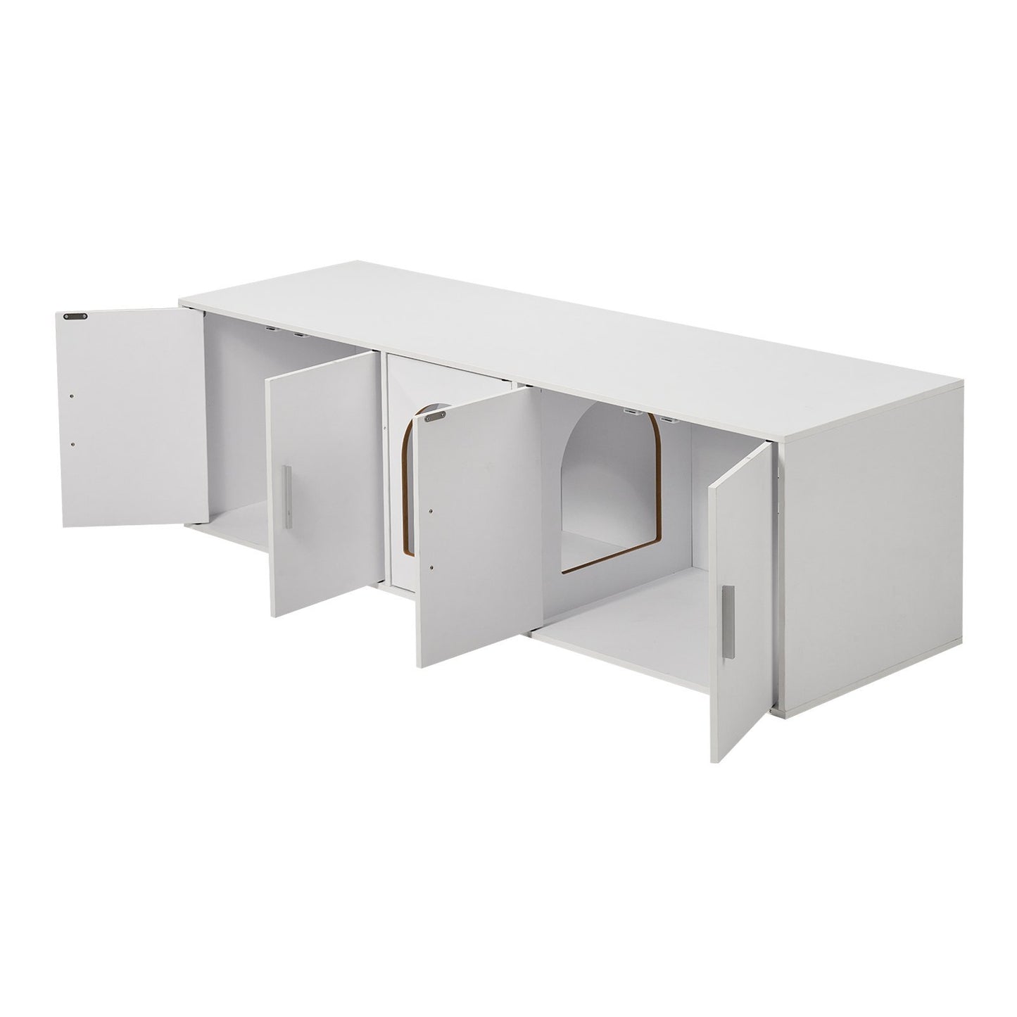 VEVOR Cat Litter Box Enclosure Wooden Litter Box Furniture Hidden  White