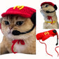 Handmade Cat Chef Hat Pet Birthday Accessories Cotton Knitted Sweater