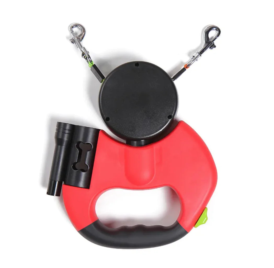 Dual Retractable Dog Leash with Lights
